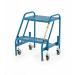 Fort Mobile Step; 2 Tread Without Handrail; Mesh; Blue WM7010