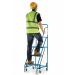 Fort Mobile Step; 3 Tread With Full Handrail; Mesh; Blue WM7013