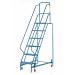 Fort Mobile Step; 6 Tread With Full Handrail; Mesh; Blue WM7016