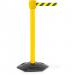 Obex Barriers Premium Weatherproof Belt Barrier; Belt Length mm: 10600; Black Post; Black/Yellow Chevron WMS106CHBPBYC
