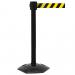 Obex Barriers Premium Weatherproof Belt Barrier Belt Length mm: 10600 Black Post Black/Yellow Chevron WMS106CHBPBYC