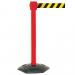 Obex Barriers Premium Weatherproof Belt Barrier Belt Length mm: 10600 Red Post Black/Yellow Chevron WMS106CHRPBYC