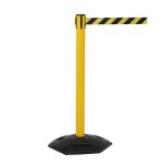Obex Barriers Weatherproof Single Belt Barrier Belt Length mm: 3400 Black Post Black/Yellow Chevron WMS34CHBPBYC