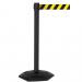 Obex Barriers Weatherproof Single Belt Barrier Belt Length mm: 3400 Black Post Black/Yellow Chevron WMS34CHBPBYC
