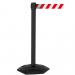 Obex Barriers Weatherproof Single Belt Barrier Belt Length mm: 3400 Black Post Red/White Chevron WMS34CHBPRWC