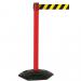Obex Barriers Weatherproof Single Belt Barrier Belt Length mm: 3400 Red Post Black/Yellow Chevron WMS34CHRPBYC