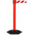 Obex Barriers Weatherproof Single Belt Barrier; Belt Length mm: 3400; Red Post; Red/White Chevron WMS34CHRPRWC