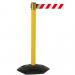 Obex Barriers Weatherproof Single Belt Barrier Belt Length mm: 4900 Yellow Post Red/White Chevron WMS49CHYPRWC
