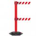 Obex Barriers Weatherproof Twin Belt Barrier Belt Length mm: 3400 Red Post Red/White Chevron WMT34CHRPRWC