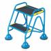Fort Domed Feet Step; 2 Tread Without handrail; Anti-slip with tread clamps; Blue WS510_Blue