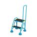 Fort Domed Feet Step; 2 Tread With looped handrail; Anti-slip with tread clamps; Blue WS511_Blue