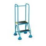 Fort Domed Feet Step 2 Tread With full handrail Anti-slip with tread clamps Blue WS512_Blue
