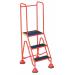 Fort Domed Feet Step; 3 Tread With full handrail; Anti-slip with tread clamps; Red WS513_Red