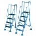Fort Domed Feet Step; 4 Tread With full handrail; Anti-slip with tread clamps; Blue WS514_Blue