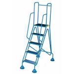 Fort Domed Feet Step 5 Tread With full handrail Anti-slip with tread clamps Blue WS515_Blue