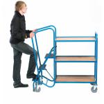 Fort Order Picking Trolley 3 Plywood Trays 250kg Blue WS5613