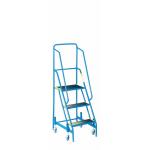 Fort Mobile Step 3 Tread With Full Handrail Anti-slip with tread clamps Blue WS7013