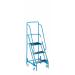 Fort Mobile Step; 3 Tread With Full Handrail; Anti-slip with tread clamps; Blue WS7013