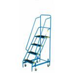 Fort Mobile Step 4 Tread With Full Handrail Anti-slip with tread clamps Blue WS7014