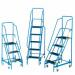 Fort Mobile Step; 4 Tread With Full Handrail; Anti-slip with tread clamps; Blue WS7014