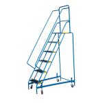Fort Mobile Step 6 Tread With Full Handrail Anti-slip with tread clamps Blue WS7016