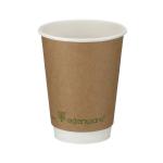 Double Wall Coffee Cup PLA Lined 12oz Kraft (Pack of 500) B04013 GPK40355