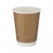 Double Wall Coffee Cup PLA Lined 12oz Kraft (Pack of 500) B04013 GPK40355