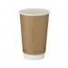 Double Wall Coffee Cup PLA Lined 16oz Kraft (Pack of 500) B04014 GPK40356