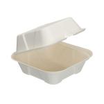 Bagasse Burger Box Square 6 Inch White (Pack of 500) D06001 GPK60410