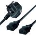 Connekt Gear 2.5m Mains Splitter Cable Plug to 2x C13 Sockets 27-0115B
