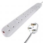 Connekt Gear 5M 6-Way Surge Protection Extension Lead White 27-6050S GR02433