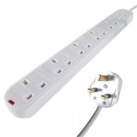 Connekt Gear 5M 6-Way Surge Protection Extension Lead White 27-6050S GR02433