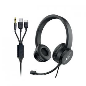 Connekt Gear Wired Overhead Headset with Boom Microphone USB-A/USB-C 3.5mm Jack TRRS 24-1532 GR04775