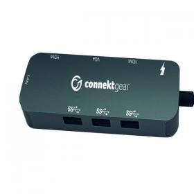 Connekt Gear Type C Dual Screen Docking Station 3 100W Power Delivery Charging 25-0101 GR04910