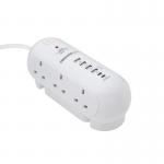 Connekt Gear 2m Desktop 6 Way Surge Protector With 4 USB-A and 2 USB-C 65W 27-6020SUSB GR06732