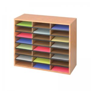 Safco 24 Compartment Literature Organiser 740x302x620mm Beech 9402MO
