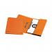 The picture shows Elba Transfer and Pocket Transfer Files in medium weight, foolscap size, and vibrant orange color. The file features a spring pocket design, perfect for securing important documents. There are 25 files included in the pack.