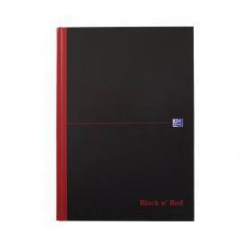Black n Red Notebook Casebound 90gsm Plain 192pg A4 Ref 100080489 Pack of 5 H64068