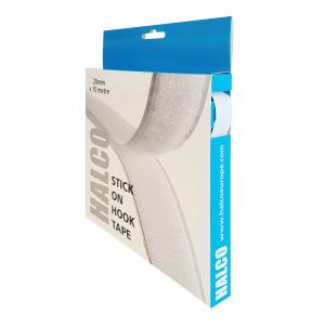 Halco Stick On Hook Roll 20mmx10m Hook roll with permanent adhesive