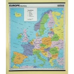 Cheap Stationery Supply of Dry Wipe Reversible PhysicalPolitical Wall Map Europe Office Statationery