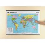 Dry-wipe Reversible Wall Map The World