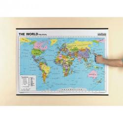 Cheap Stationery Supply of Dry-wipe Reversible Wall Map The World Office Statationery