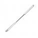 The photograph shows a school stationery angled end spatula made of metal. It has a slim, elongated shape with a curved end and a flat, angled tip. The handle is smooth and has a comfortable grip. The spatula is shiny and appears to be in good condition.