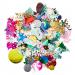 This image features a colorful mix of Christmas-themed sequins in a 500g package. The sequins include various shapes and sizes, perfect for adding a festive touch to any school stationery project.