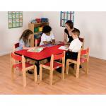 Height Adj Rect Table Red