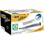 Bic Velleda Whiteboard Marker Black, Chisel Tip Pack of 12
