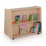 Low Double Sided Mobile Bookcase 1000 x 600 x 800mm, Free Standing Orange
