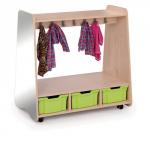 Mobile Double-sided Dress-up Unit Maple side panels Lime