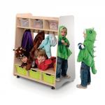 Tall Mobile Double-sided Dress-up Unit Maple side panels Lime