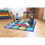 Rainbow Circle Carpet 2x2m